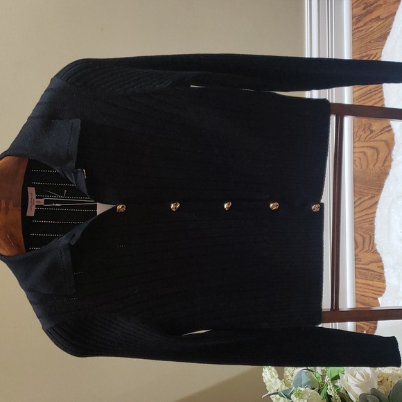 Nwt LAFAYETTE 148 NEW YORK Rib-Knit Button-Down Cardigan large